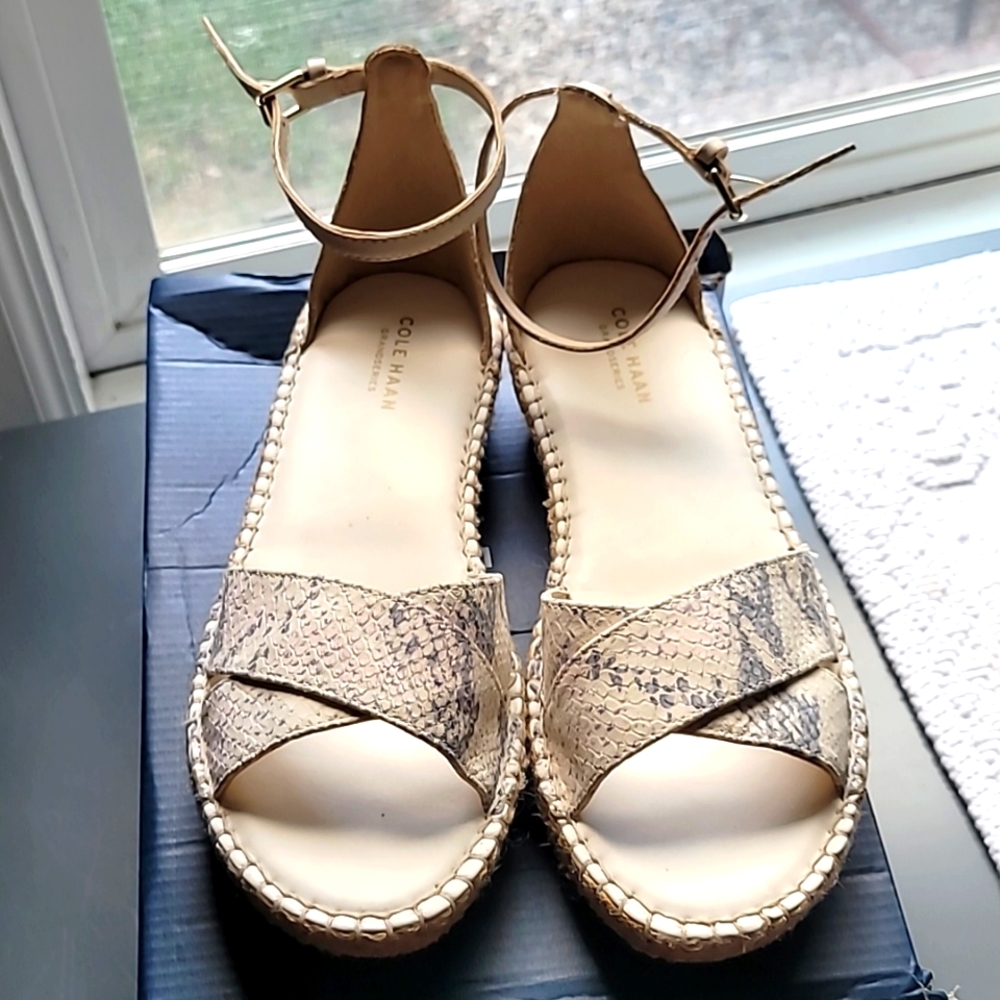 Cole Haan cloudfeel espadrille in ivory python